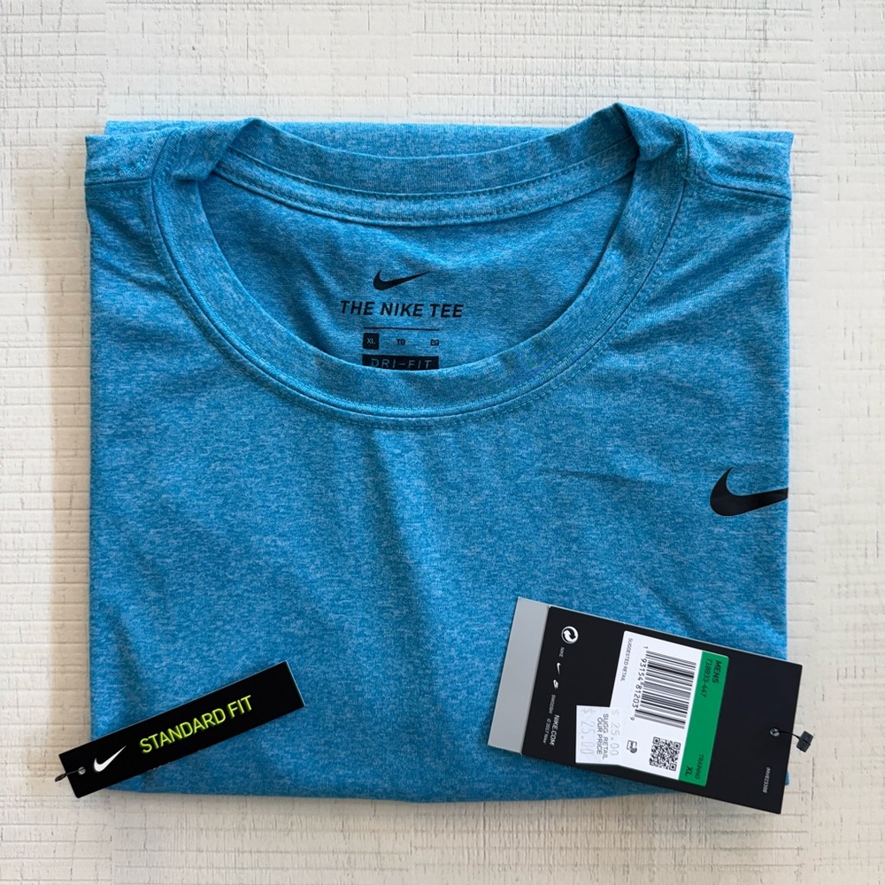 Nike Blue Short Sleeve Tee with Classic Crew Neck